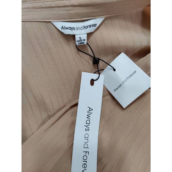 Always and Forever Oversized Button Down Blouse with Tie at Waistline NWT - Picture 4 of 5